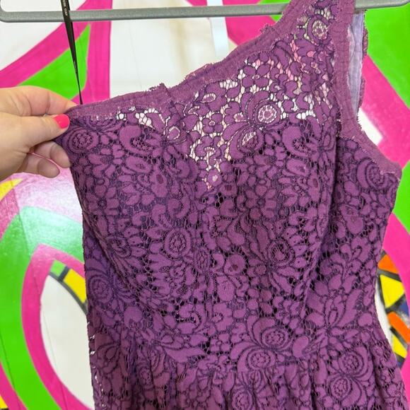 Awei Bridal, Elegant Purple Lace One Shoulder Dress. Size 12. Excellent cond! - Picture 2 of 6